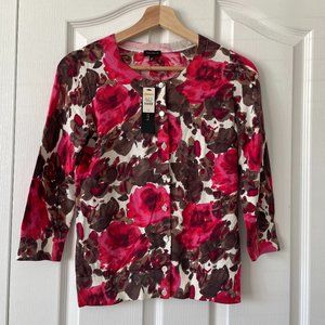 NWT Talbots  Print Flowers Sweater Size XS